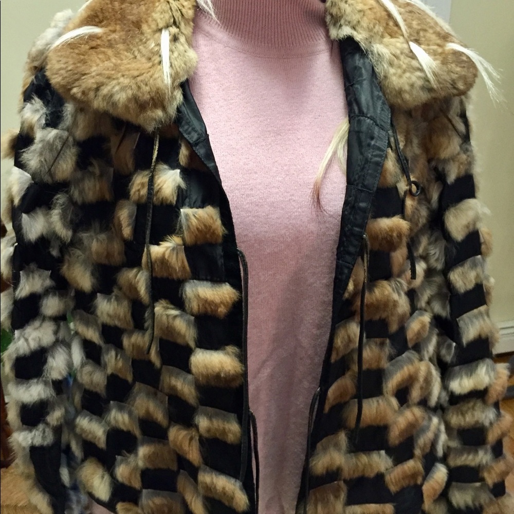 Unique one of a kind reversible real fur jacket